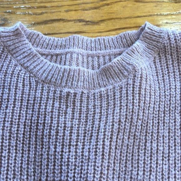 SHEIN brand mauve color ribbed knit sweater with waffle knit on sleeves, Size 1X - Picture 4 of 11
